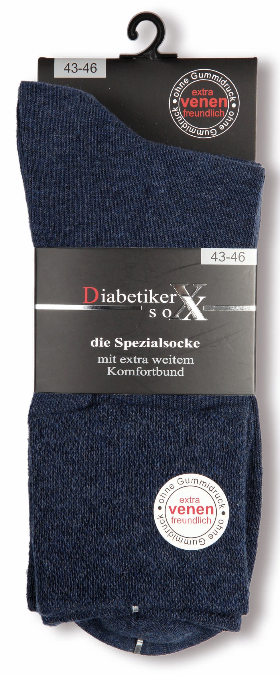 Diabetiker Socken ohne Gummi extra venenfreundlich ohne Naht 97% Baumwolle 3 Paar