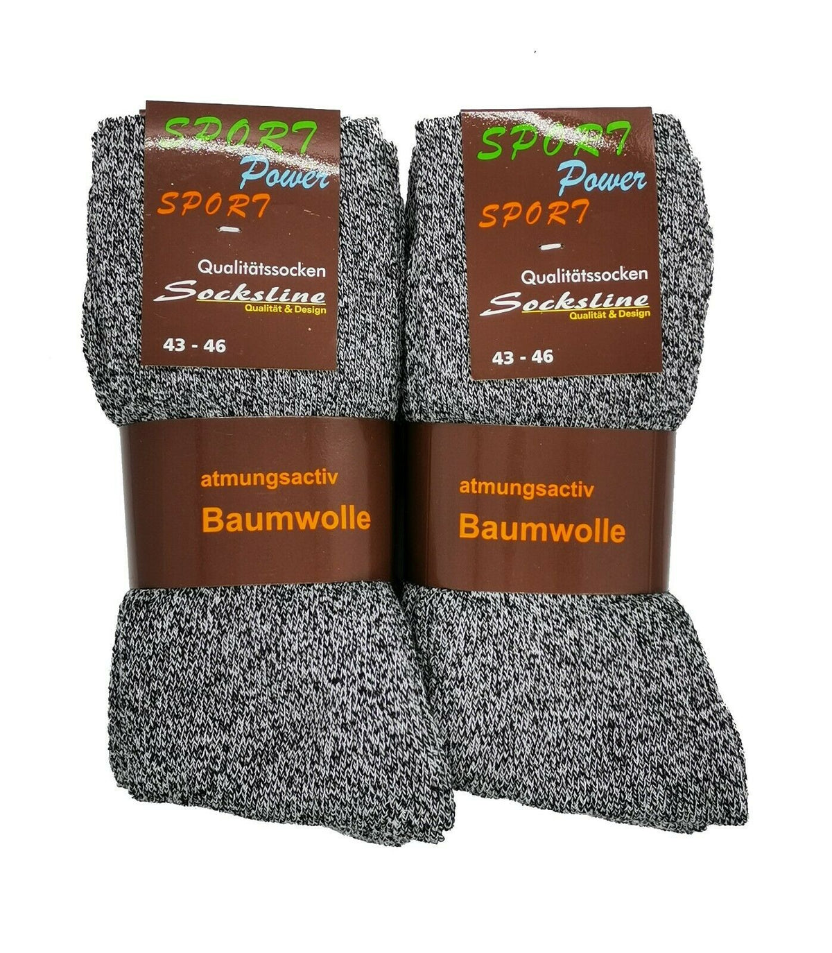 Sportsocken 90% Baumwolle 5 oder 10 Paar blau oder grau