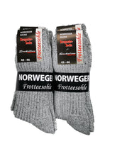 Lade das Bild in den Galerie-Viewer, Norweger Socken mit Frotteesohle Herren 72% Wolle wärmend