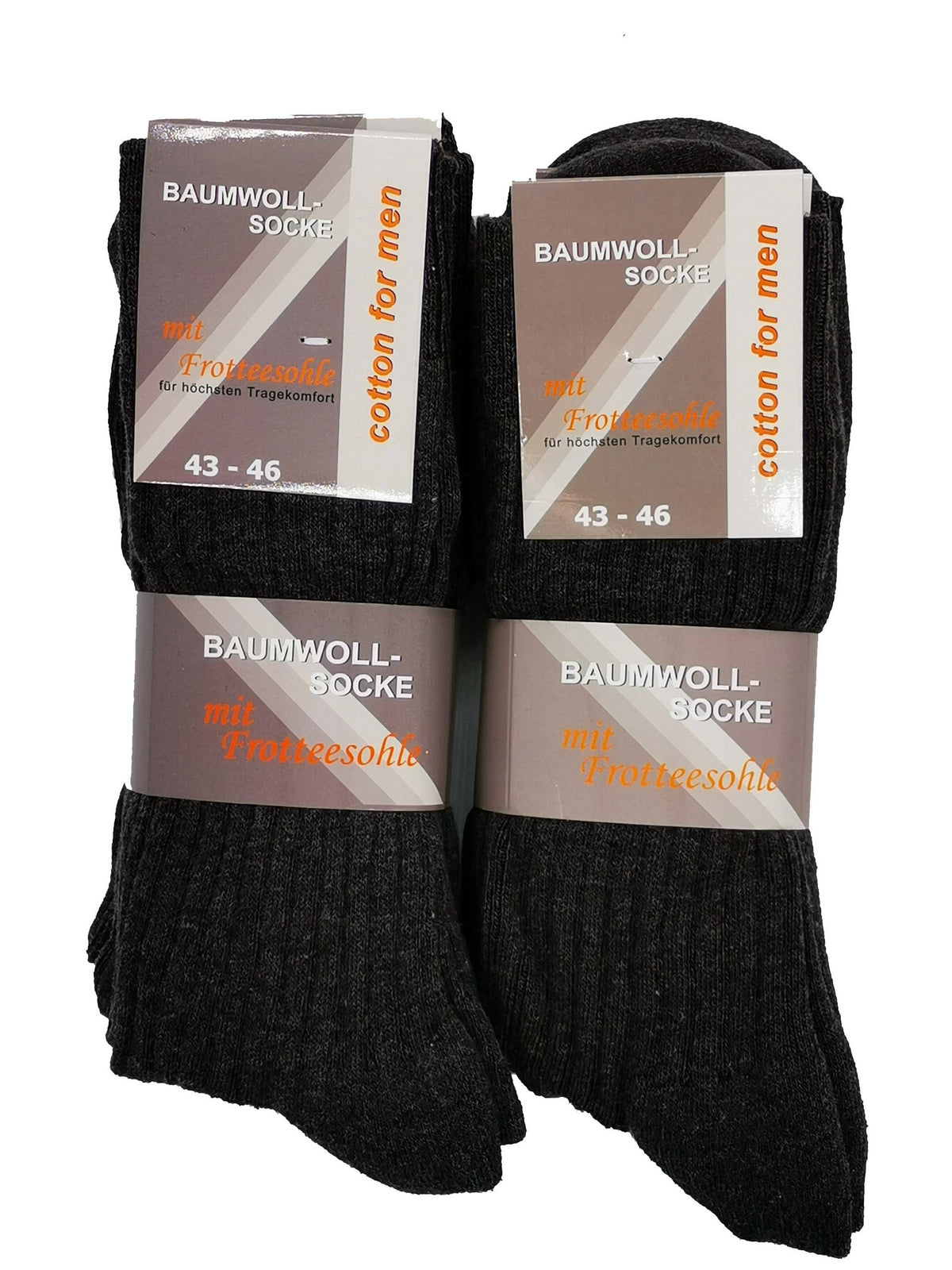 100% Baumwollsocken mit Frotteesohle geeignet für Arbeitsschuhe 4 oder 8 Paar