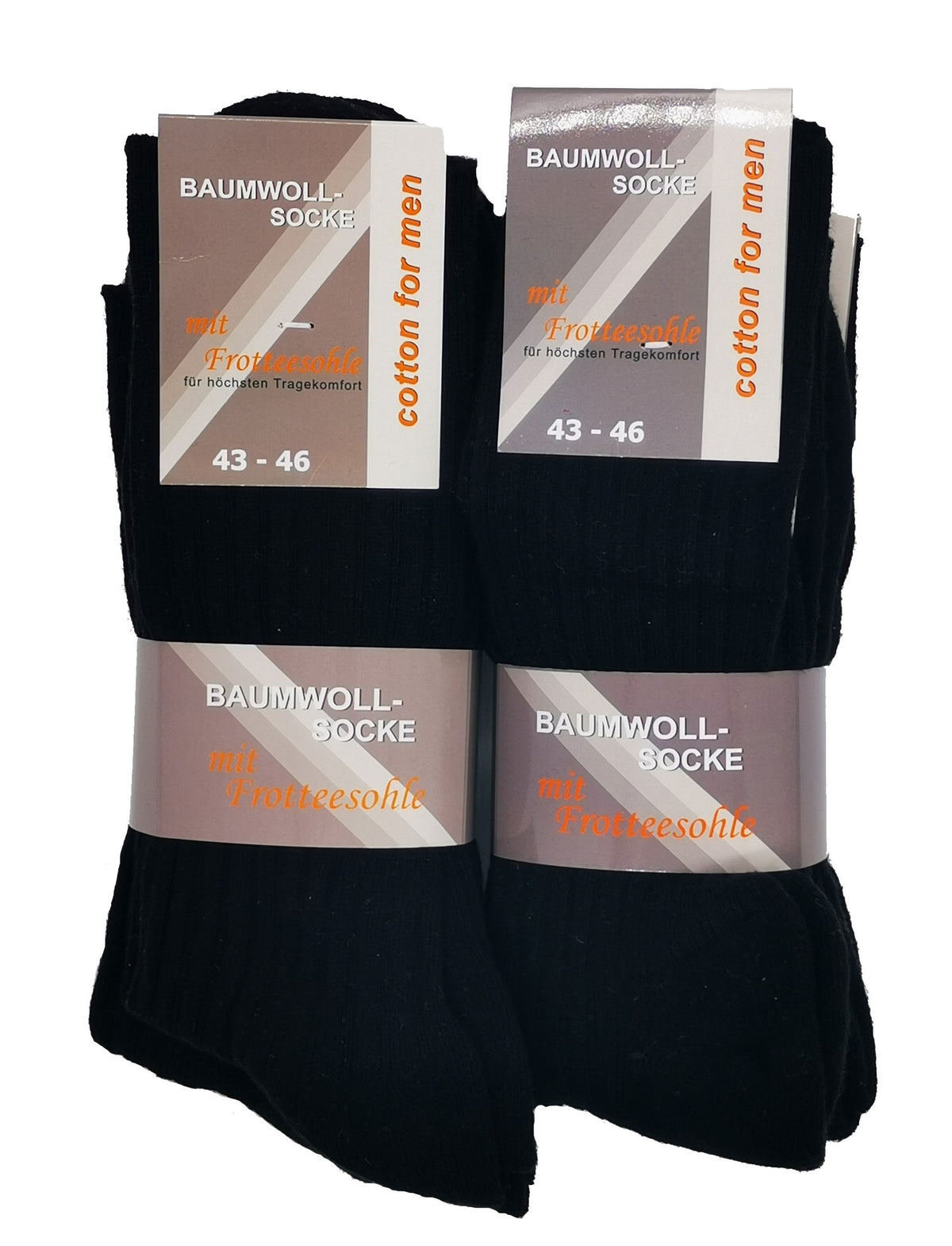 100% Baumwollsocken mit Frotteesohle geeignet für Arbeitsschuhe 4 oder 8 Paar