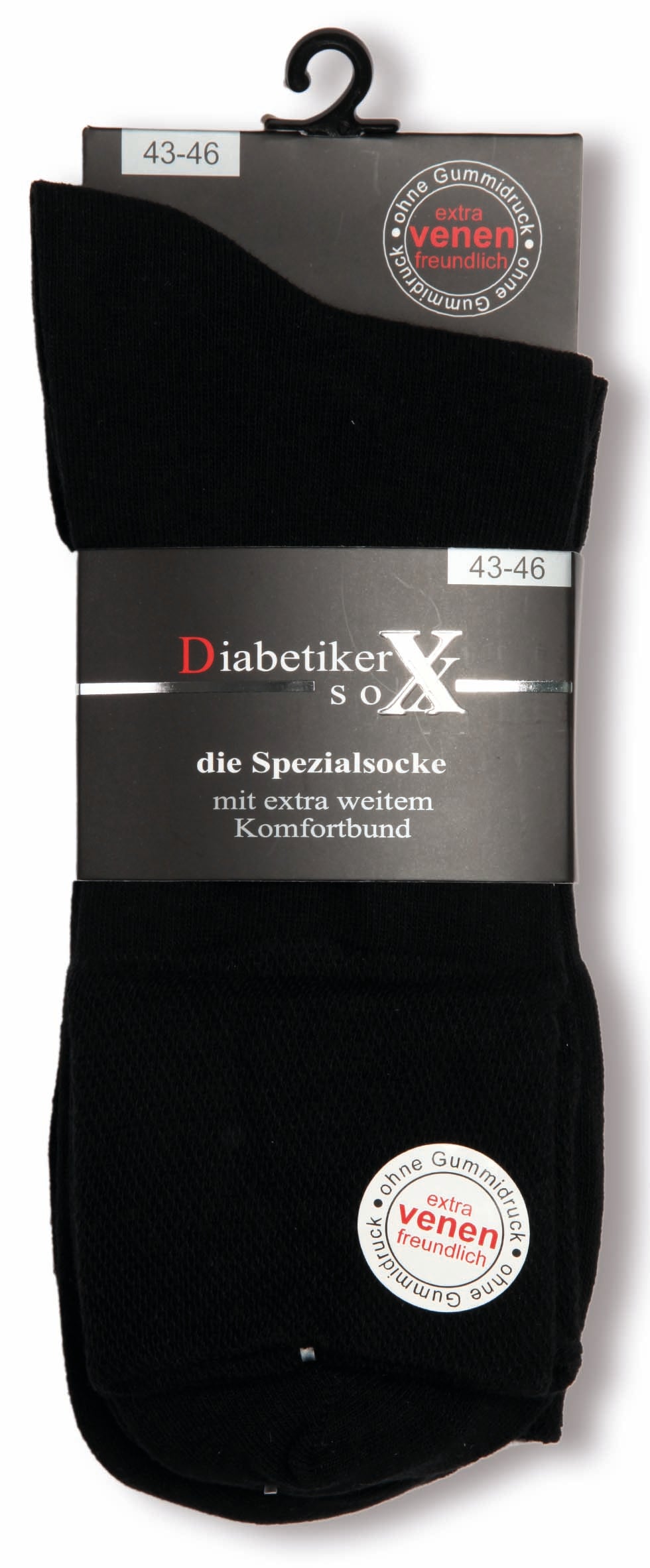 Diabetiker Socken ohne Gummi extra venenfreundlich ohne Naht 97% Baumwolle 3 Paar