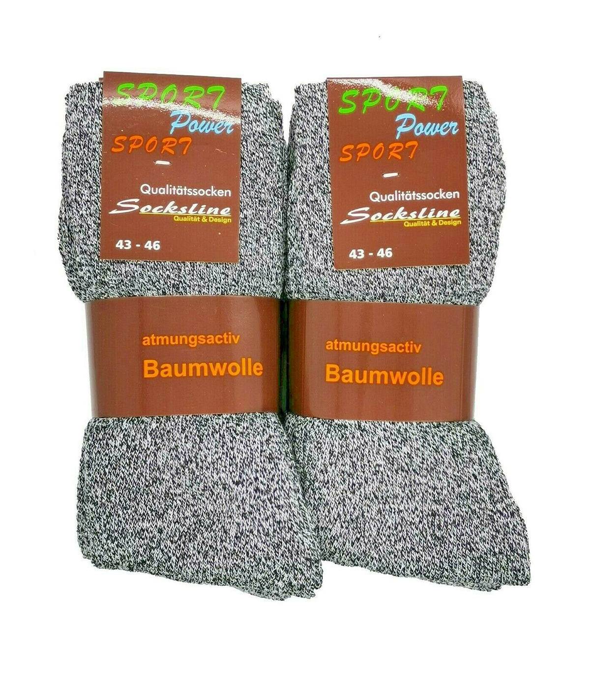 Sportsocken 90% Baumwolle 5 oder 10 Paar blau oder grau
