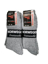 Lade das Bild in den Galerie-Viewer, Norweger Socken mit Frotteesohle Herren 72% Wolle wärmend
