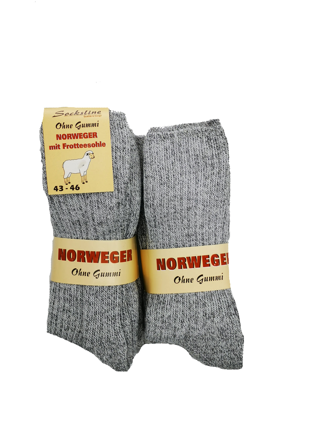 Herren Norweger Socken ohne Gummi 72% Wolle mit Frotteesohle 3 oder 6 Paar