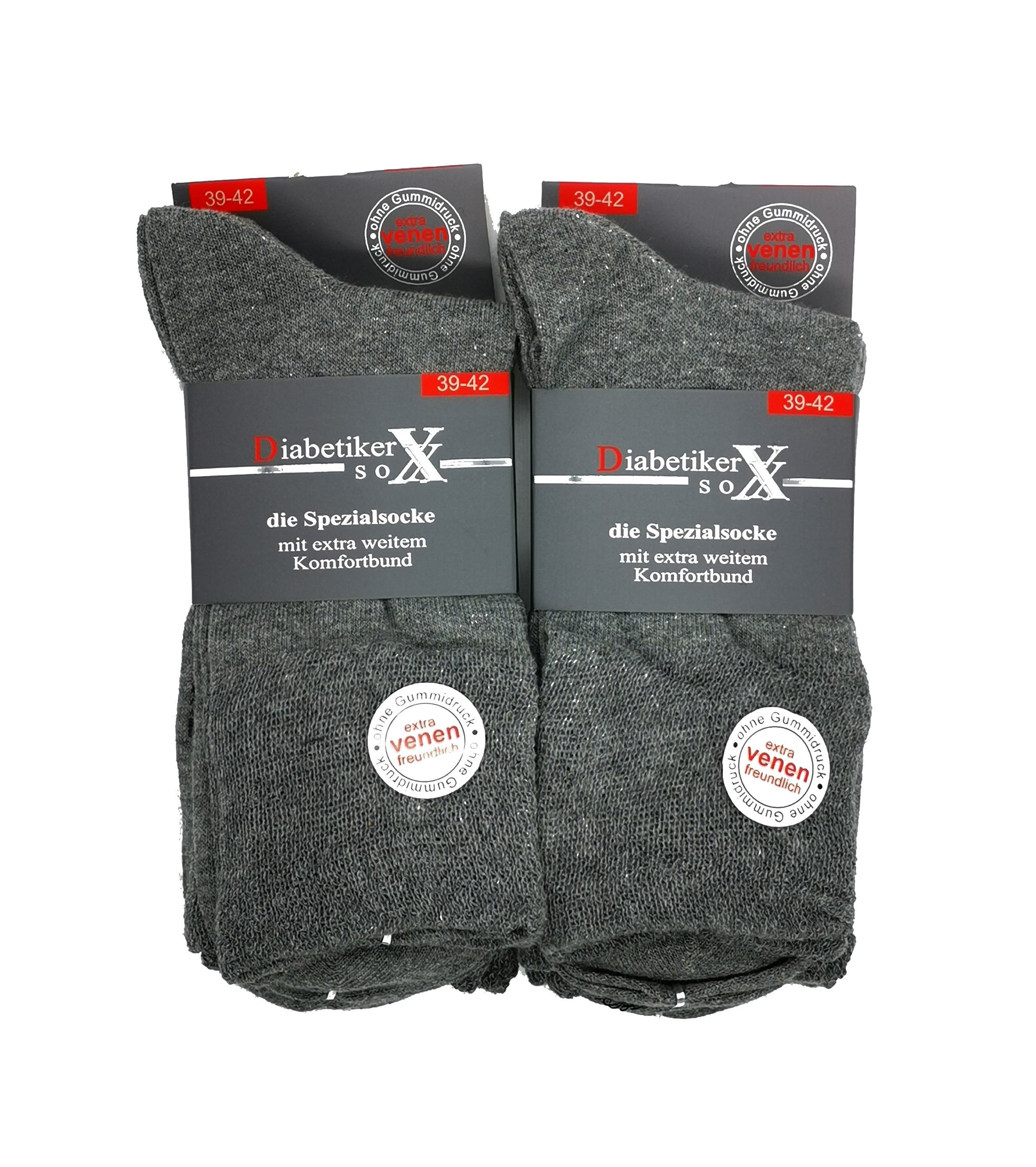 ZAKASA Diabetiker Socken Für Damen & Herren – Extra Weite Bambus-Kniestrümpfe, Nahtlos, Ohne Gummi, 2 Paar, Für Geschwollene Füße